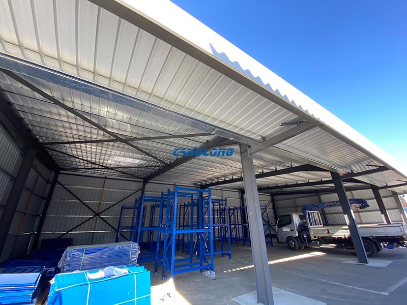 single slope steel structure warehouse